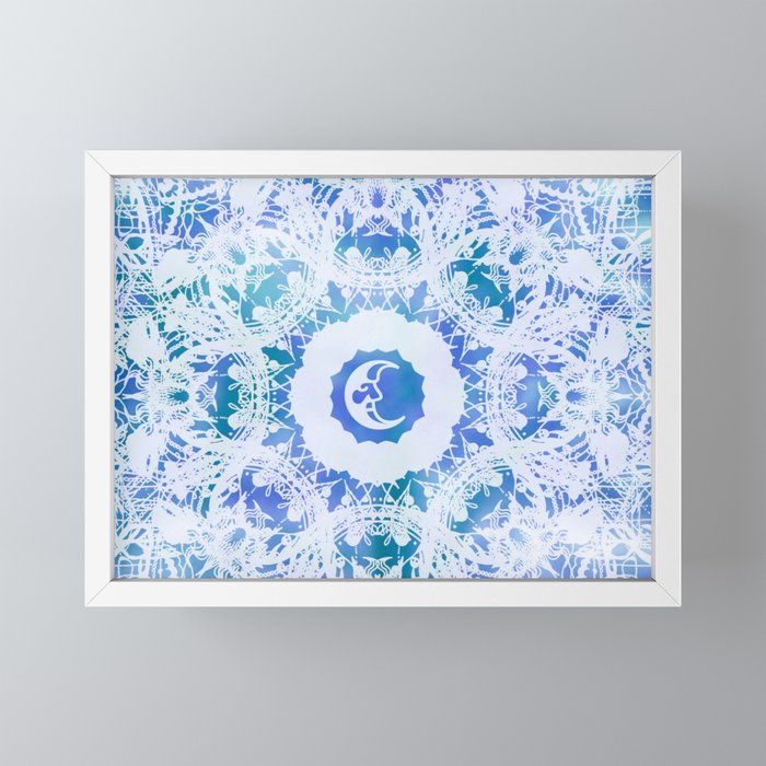 Moon light blue  Framed Mini Art Print