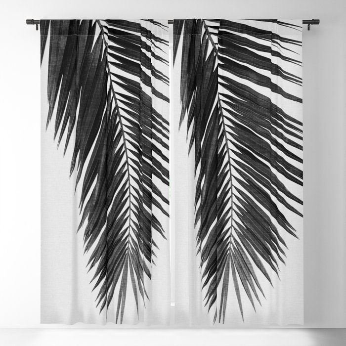 Palm Leaf Black & White I Blackout Curtain