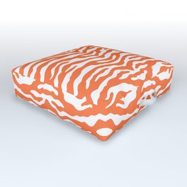 Zebra Wild Animal Print Orange Outdoor Floor Cushion