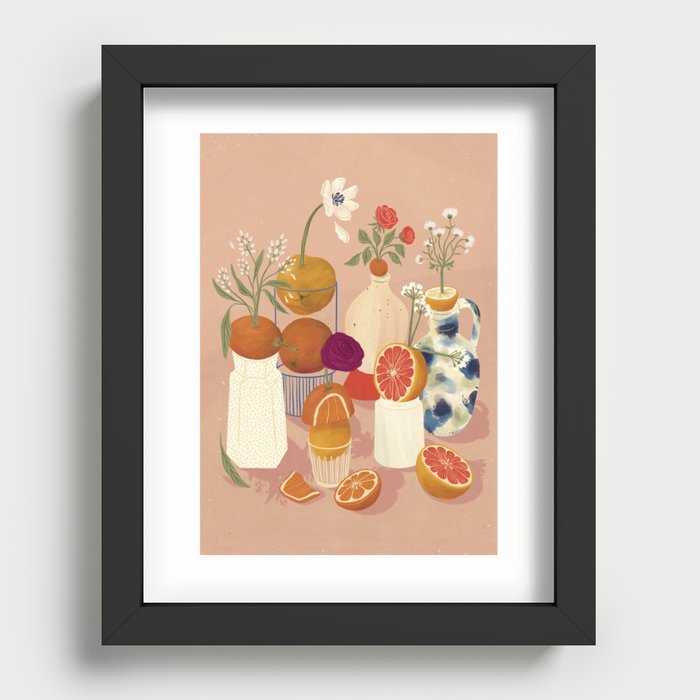 Fruity Florals Recessed Framed Print