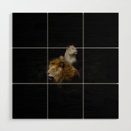Pride - Lioness and Lion Couple Goals Wood Wall Art