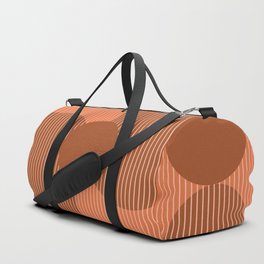 Abstract Shapes 258 in Terracotta Brown Duffle Bag