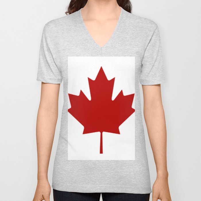 Canadian Flag V Neck T Shirt