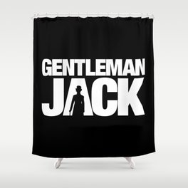 Gentleman Jack Title with Anne Lister Silhouette Shower Curtain