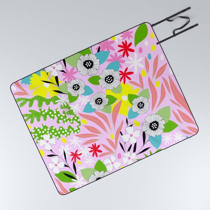Maximalist Spring Floral Picnic Blanket