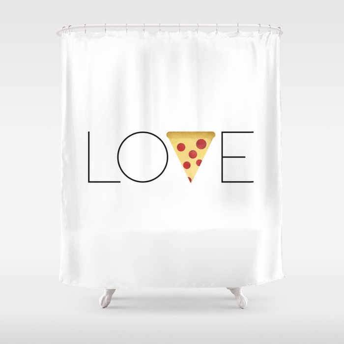 Love = Pizza Shower Curtain