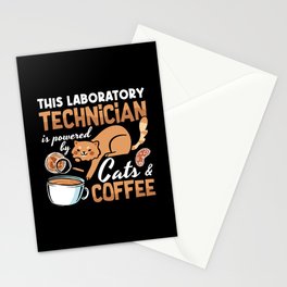 Laboratory Technician Cats Coffee Science Lab Tech Stationery Card