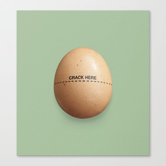 Crack Here Canvas Print