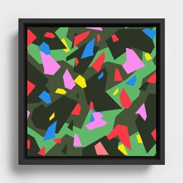 Green\Red\Blue\Black\Grey\Pink Geometric camo Framed Canvas