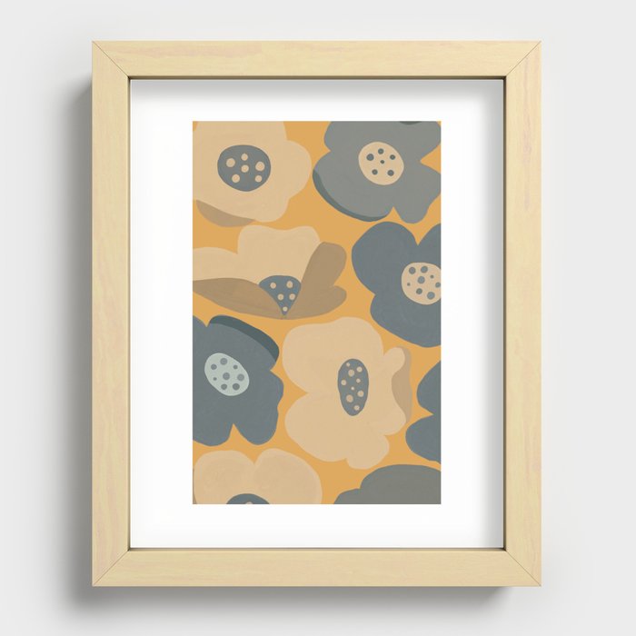 Retro floral Recessed Framed Print