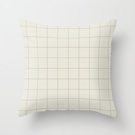 Minimal Grid - Greige Throw Pillow
