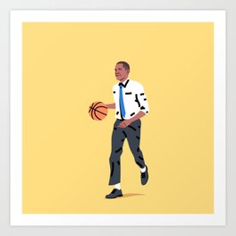 Balling Barack Art Print | Usa, Election, Play, President, Illustration, Balling, Curated, Graphicdesign, United, Basketball 