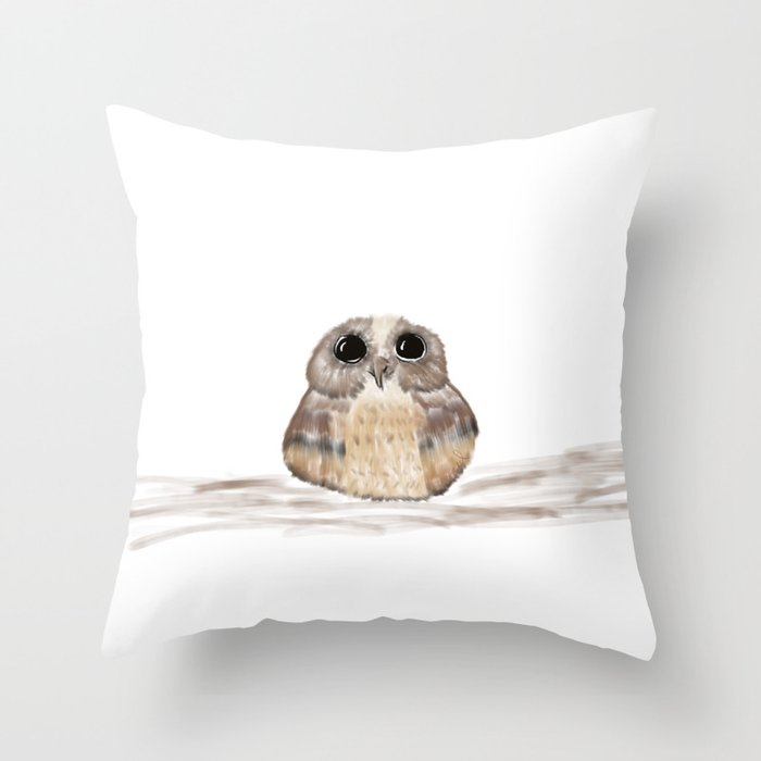 Sweet owl Throw Pillow
