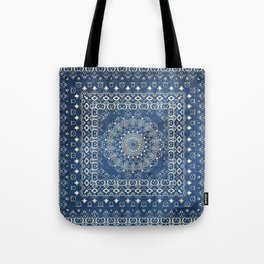 Old Bookshop Magic Mandala in Blue Tote Bag