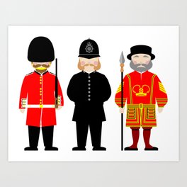 London Uniforms and Moustaches Art Print