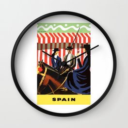 1955 SPAIN Equestrian Travel Poster Wall Clock