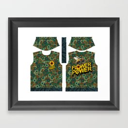 CAMO TRIPPY HIPPY FLOWER POWER Framed Art Print