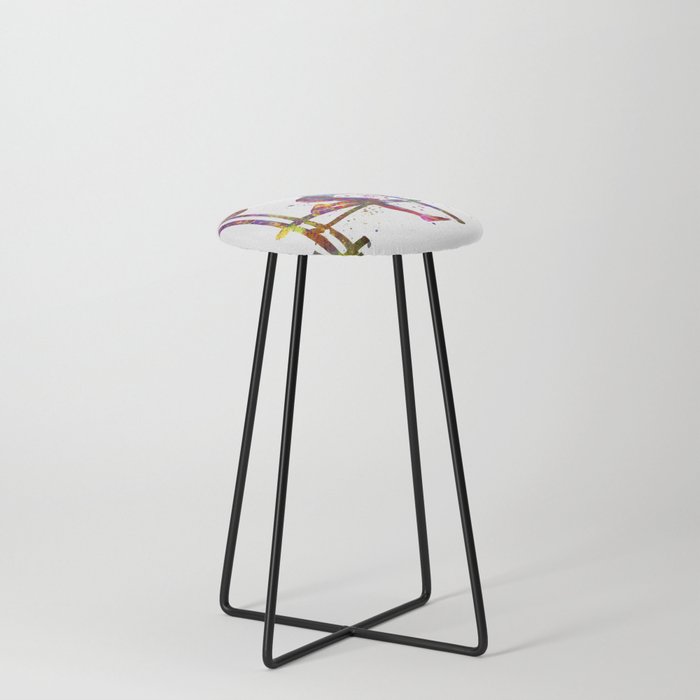 fitness in watercolor Counter Stool