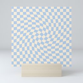 Check II - Baby Blue Twist — Checkerboard Print Mini Art Print