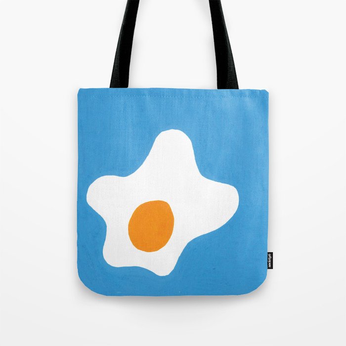 Egg on a Big Blue Plate Tote Bag