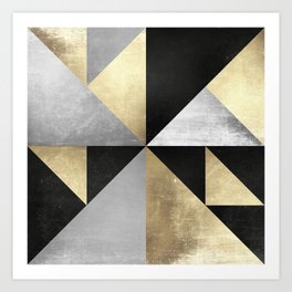 Marble and gold 1 Art Print