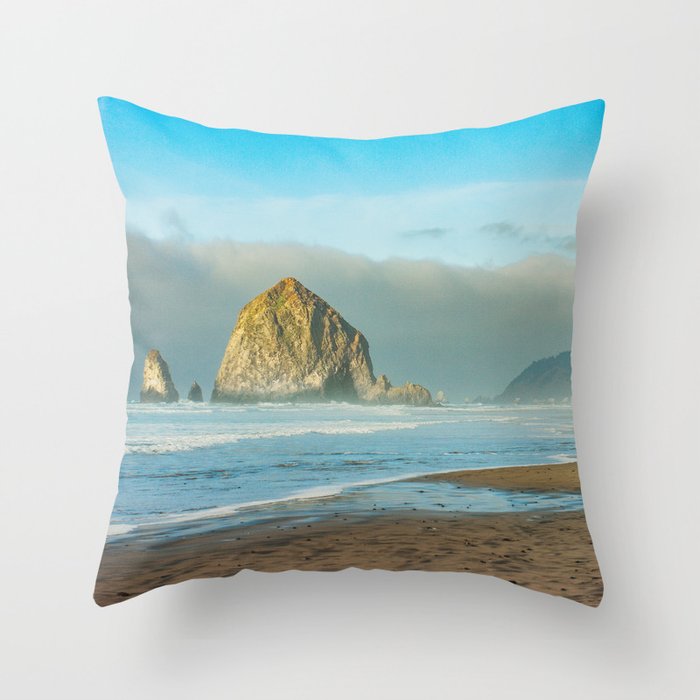 Cannon Beach Oregon, Haystack Rock Throw Pillow
