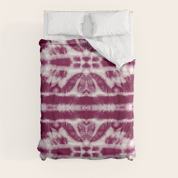 TieDye Burgundy Twos Duvet Cover by Nina May Design Studio Society6