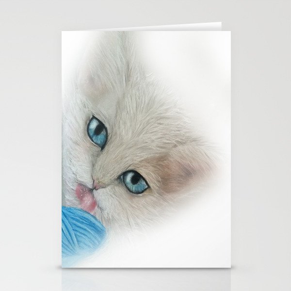 cat with yarn Stationery Cards