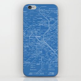 Paris Metro Map - Blue iPhone Skin