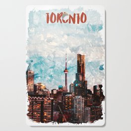 Toronto Canada city watercolor Cutting Board