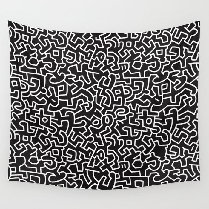 Pattern Homage to Haring Wall Tapestry