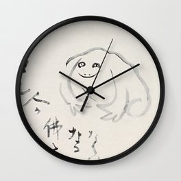The Meditating Frog, Sengai Gibon Japanese Art Wall Clock | Frog, Toad, Japanese, Woodblock, Painting, Japanaesthetic, Japaneseart, Japan, Toads, Frogs 