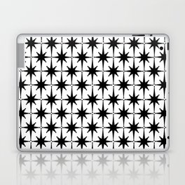 Midcentury Modern Atomic Starburst Pattern in Black and White Laptop Skin