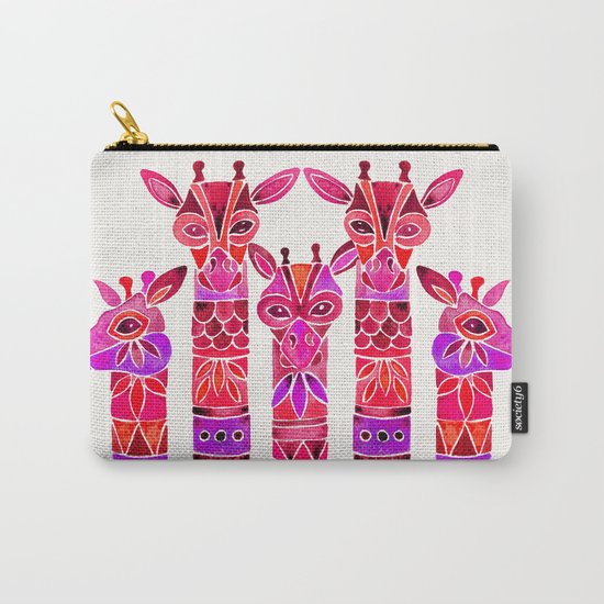 Giraffes – Magenta Ombré Carry-All Pouch