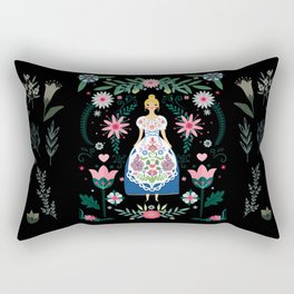 Folk Art Forest Fairy Tale Fraulein Rectangular Pillow
