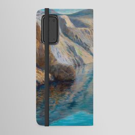 Žrnovnica lake and river, alpine mountain sapphire blue lake landscape painting Menci Clement Crnčić Android Wallet Case
