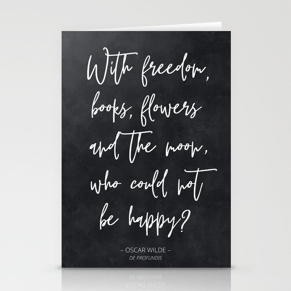 With Freedom - Oscar Wilde Quote Stationery Cards