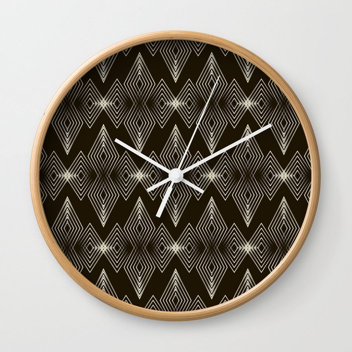 vintage seamless pattern ornament with stylized geometric elements background. Repeating texture modern graphic design Wall Clock