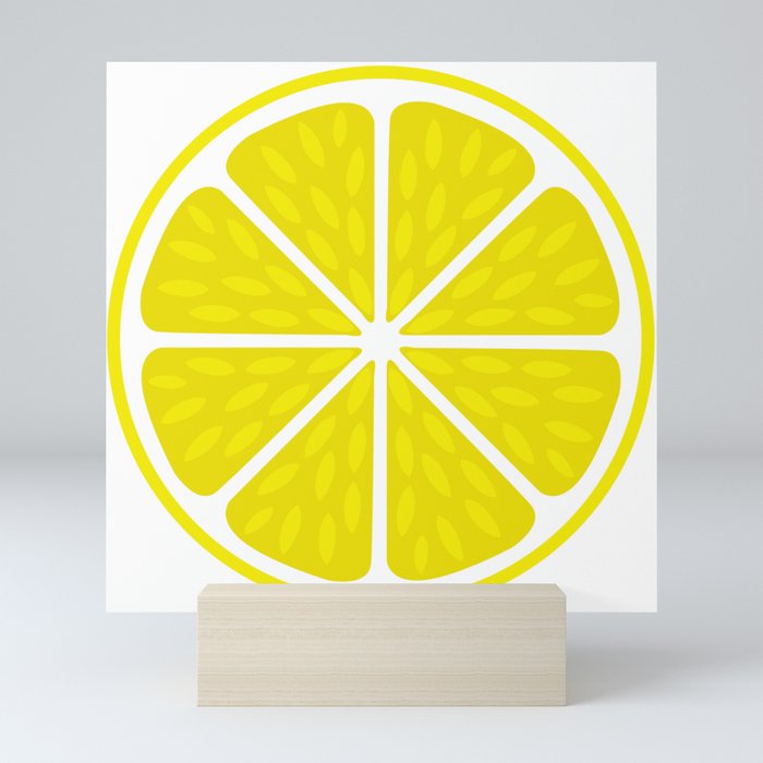Fresh juicy lime- Lemon cut sliced section Mini Art Print