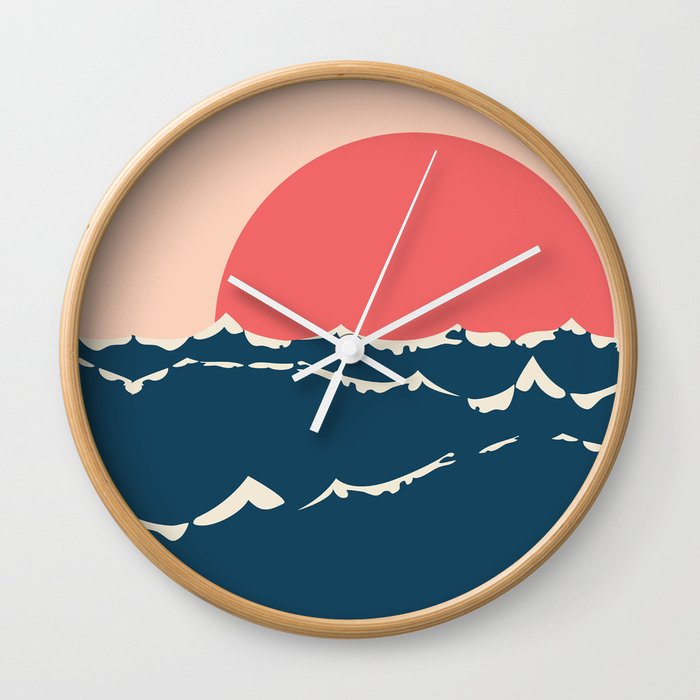 Sunset Over Sea Minimalism Wall Clock