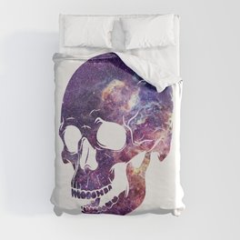 galaxy skull Duvet Cover