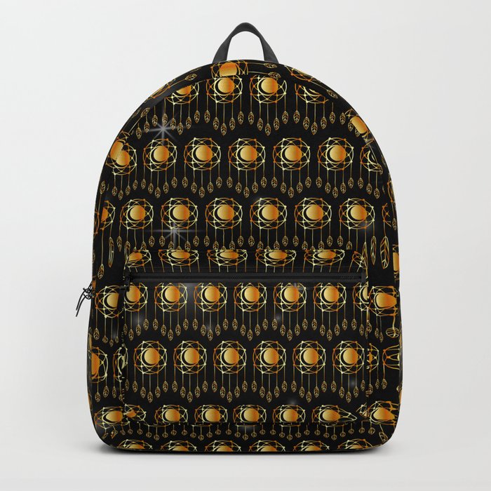 Native American dreamcatcher in gold Backpack