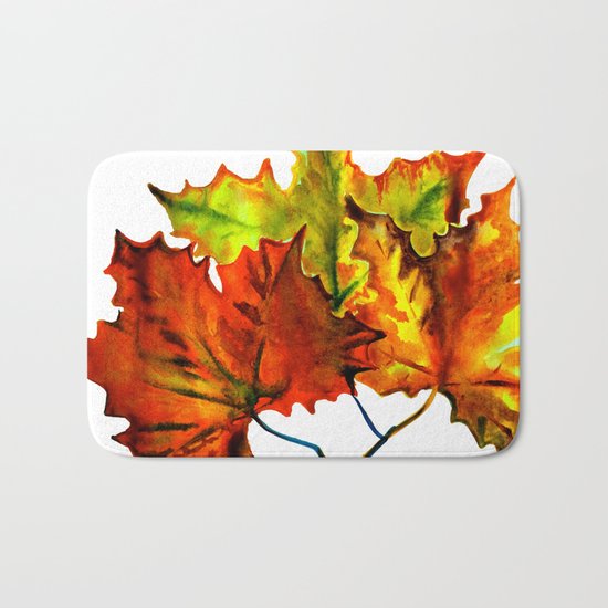 Earth Autumn Leaves Bath Mat