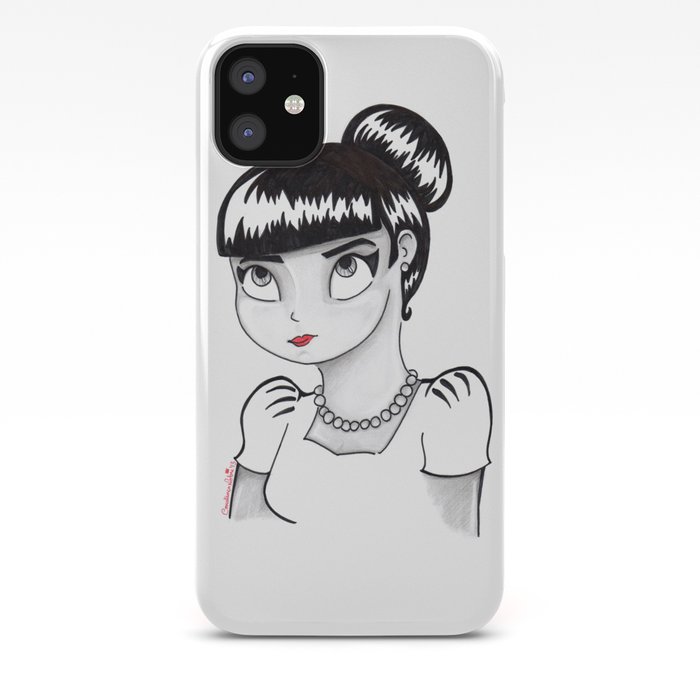 Classic Black And White Girl Iphone Case By Conshillustration Society6,Drawing Of A Girl And Boy Easy