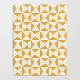 Geometric Retro Triangle - Yellow Poster