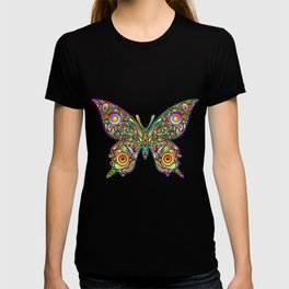 Butterfly Psychedelic Art Design T Shirt