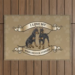 I Love My Manchester Terrier Outdoor Rug