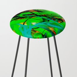 Abstract Art. Expressionist Painting.  Counter Stool