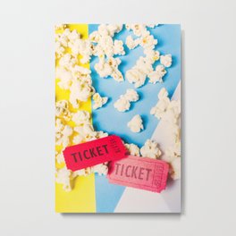 Popcorn culture Metal Print | Treat, Delicious, Curated, Art, Film, Admitone, Movie, Colorful, Corn, Stub 
