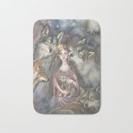 Princess regent Bath Mat | Wolfportrait, Fantasycreature, Fantasy, Fairytale, Faerie, Watercolor, Heathen, Princess, Witchy, Fairycore 